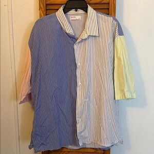 Bershka Multicolor Striped Button Down Shirt